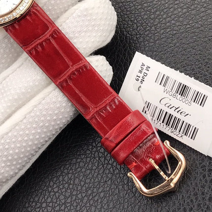 BALLON BLANC DE CARTIER QUARTZ ROSE GOLD CASE DIAMOND BEZEL