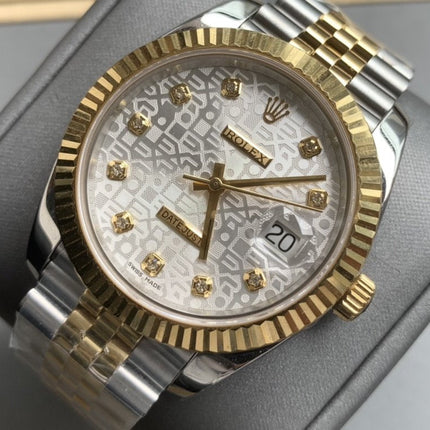 DATEJUST 41 TWO-TONE GREY DIAL DIAMOND NUMERALS