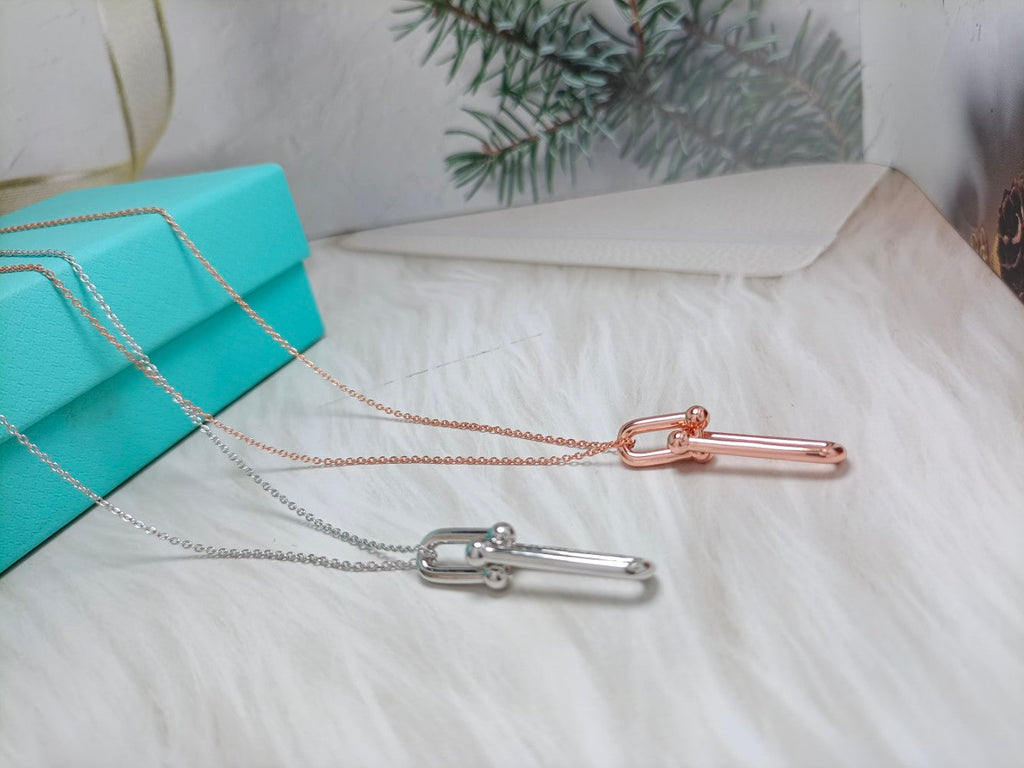 HARDWARE DROP DOUBLE LINK PEDANT NECKLACE