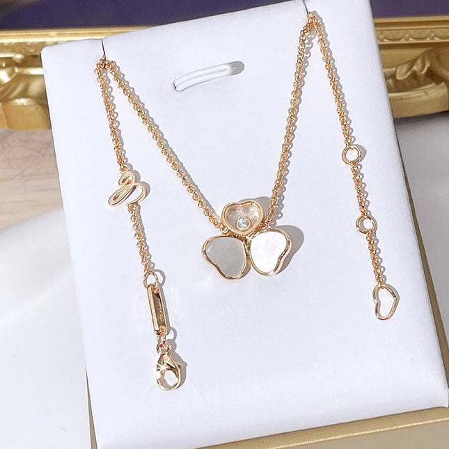 HAPPY WING NECKLACE MOP 1 DIAMOND