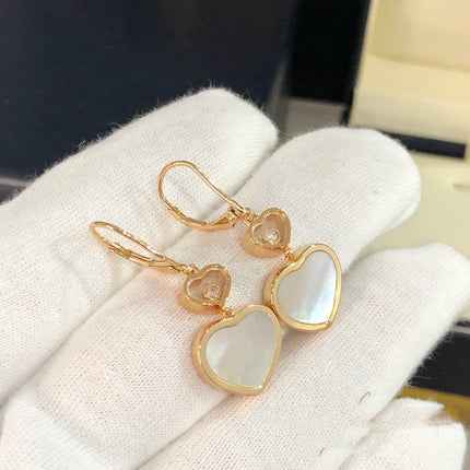HAPPY HEART PINK GOLD MOP EARRINGS