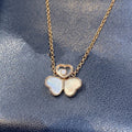 HAPPY HEART WING MOP PINK GOLD PEDANT NECKLACE