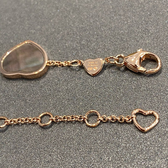 HAPPY HEART BLACK MOP PINK GOLD BRACELET