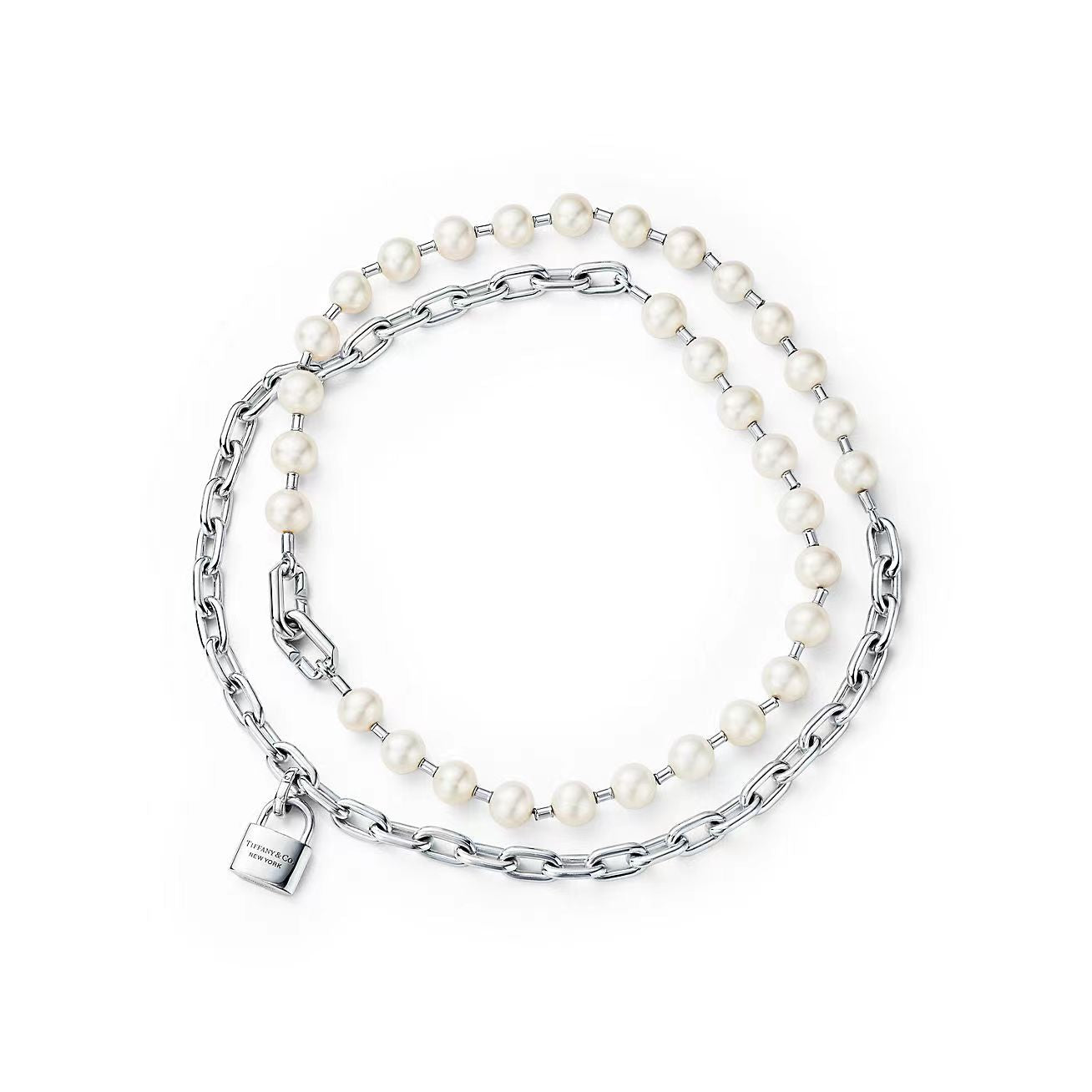 HARDWARE PEARL WRAP NECKLACE
