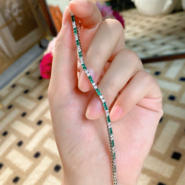 GREEN SPINEL MINI DIAMOND BRACELET