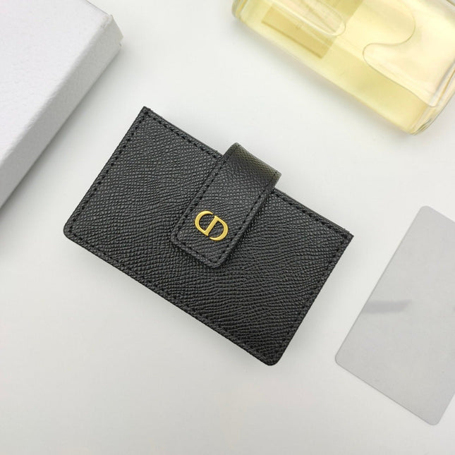 CARD HOLDER WALLET LADY GRAINED COWHIDE BLACK