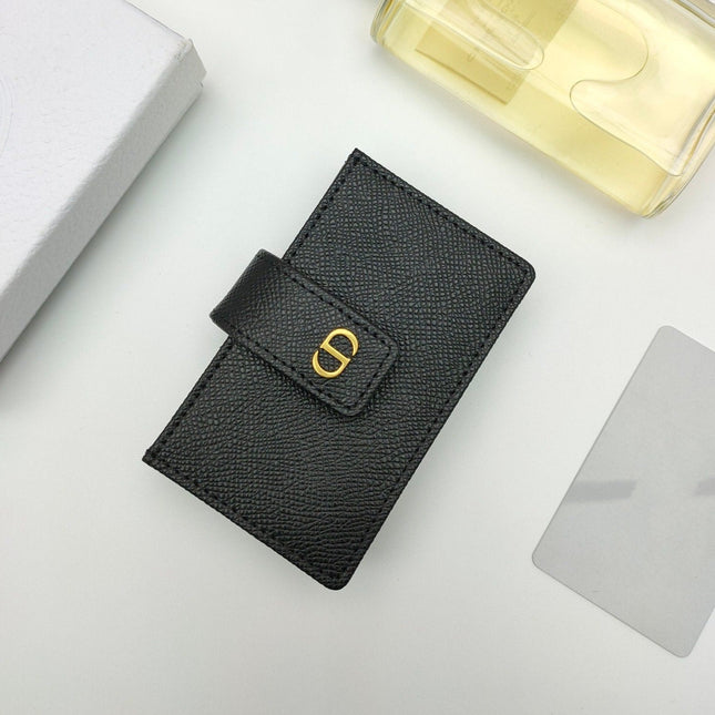 CARD HOLDER WALLET LADY GRAINED COWHIDE BLACK