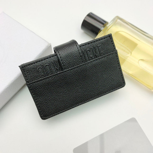 CARD HOLDER WALLET LADY GRAINED COWHIDE BLACK