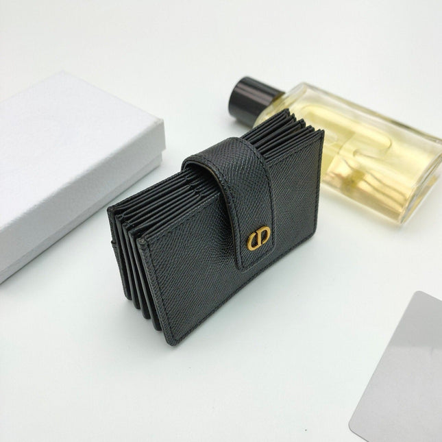 CARD HOLDER WALLET LADY GRAINED COWHIDE BLACK