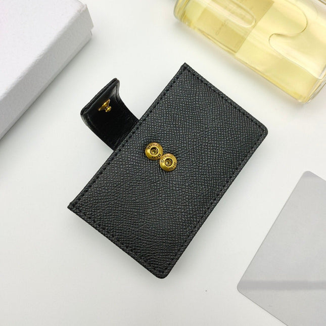 CARD HOLDER WALLET LADY GRAINED COWHIDE BLACK