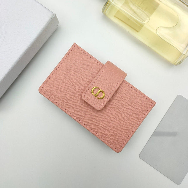 CARD HOLDER WALLET LADY GRAINED COWHIDE PINK