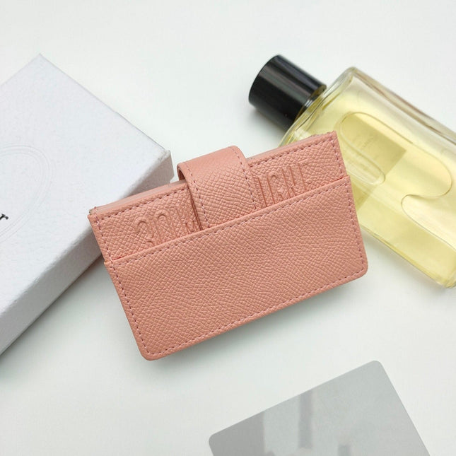 CARD HOLDER WALLET LADY GRAINED COWHIDE PINK