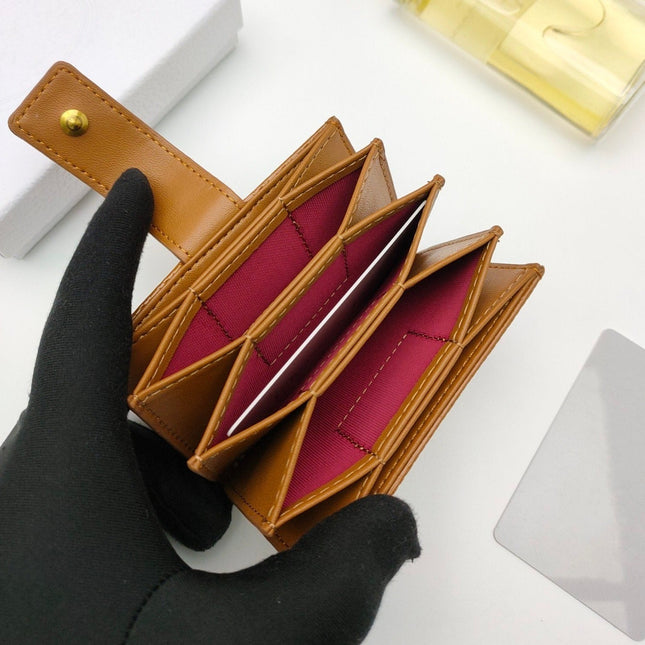 CARD HOLDER WALLET EMBOSSED COWHIDE PALE BROWN