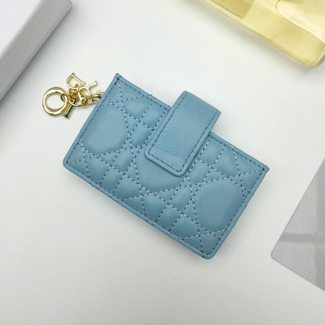 CARD HOLDER WALLET SHEEPSKIN LIGHT BLUE