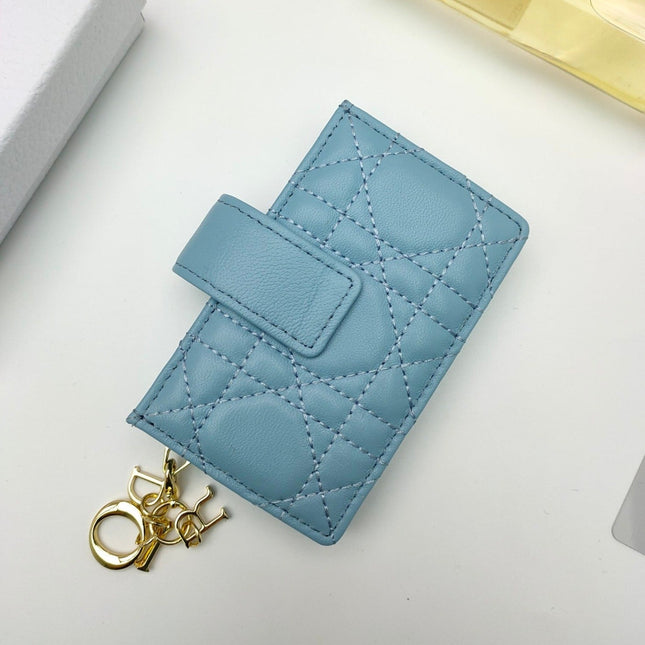 CARD HOLDER WALLET SHEEPSKIN LIGHT BLUE