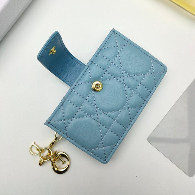 CARD HOLDER WALLET SHEEPSKIN LIGHT BLUE