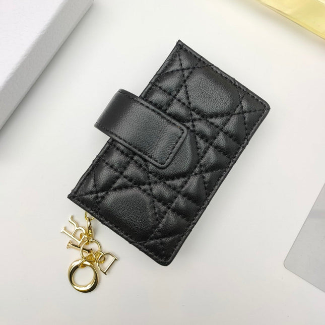 CARD HOLDER WALLET SHEEPSKIN BLACK