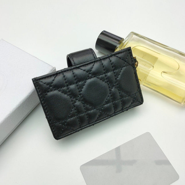 CARD HOLDER WALLET SHEEPSKIN BLACK
