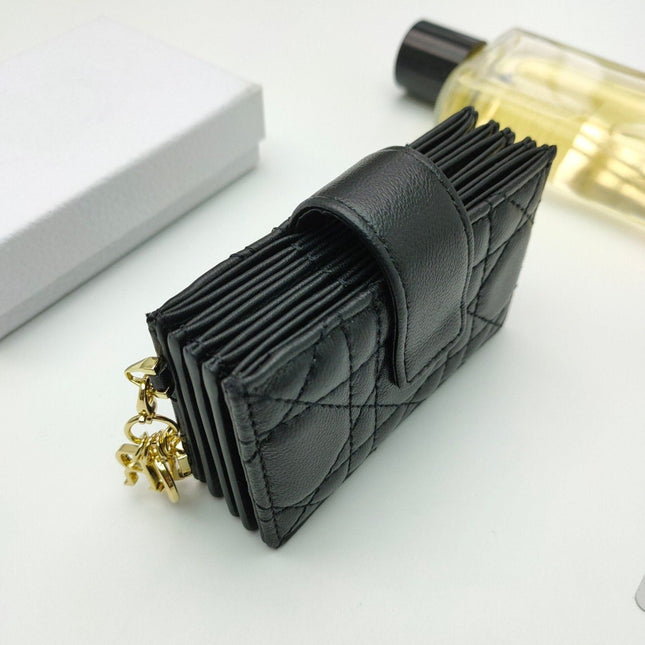 CARD HOLDER WALLET SHEEPSKIN BLACK