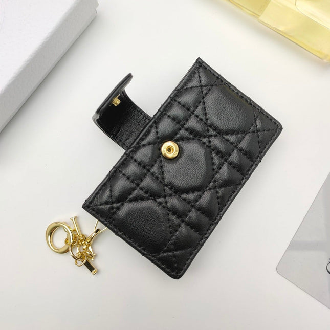 CARD HOLDER WALLET SHEEPSKIN BLACK