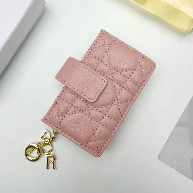 CARD HOLDER WALLET SHEEPSKIN PINK