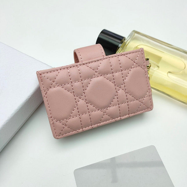 CARD HOLDER WALLET SHEEPSKIN PINK