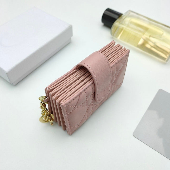 CARD HOLDER WALLET SHEEPSKIN PINK