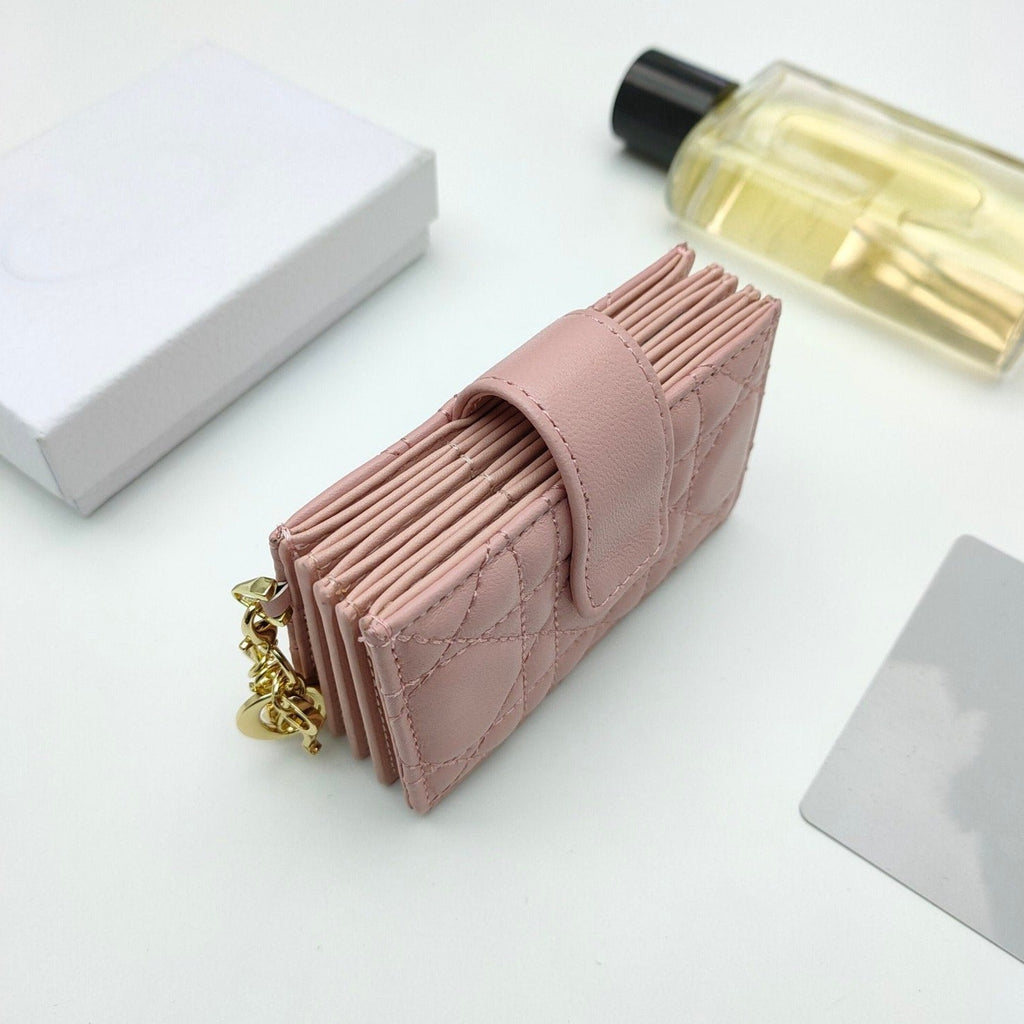 CARD HOLDER WALLET SHEEPSKIN PINK