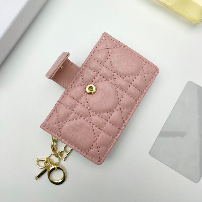 CARD HOLDER WALLET SHEEPSKIN PINK