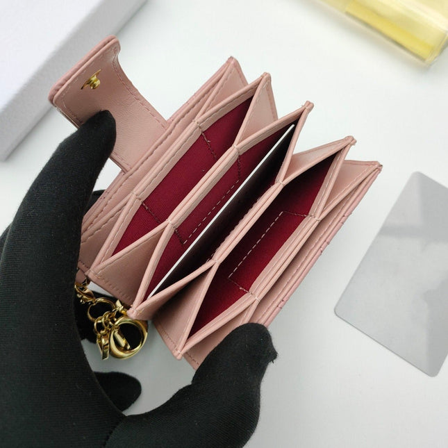 CARD HOLDER WALLET SHEEPSKIN PINK