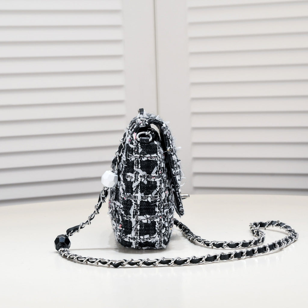 MINI FLAP BAG TWEED 8055 BLACK