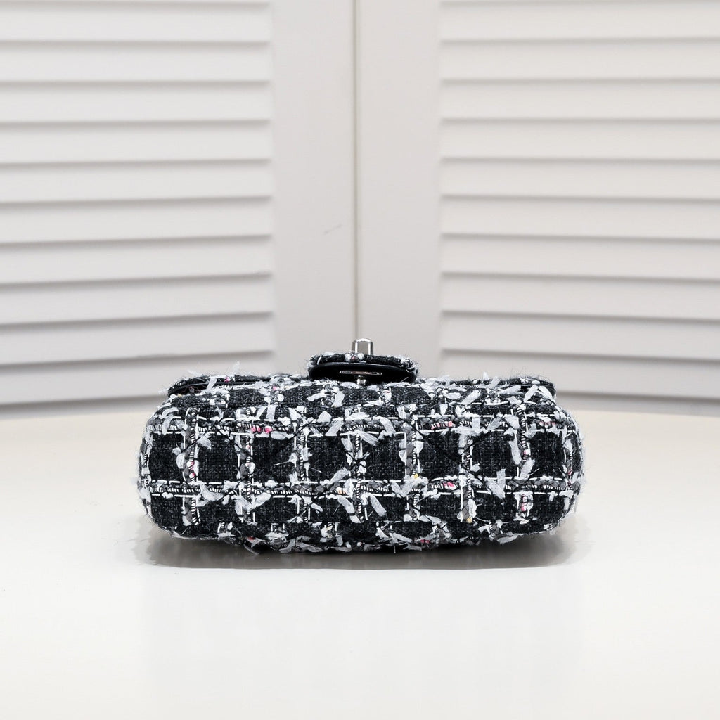 MINI FLAP BAG TWEED 8055 BLACK