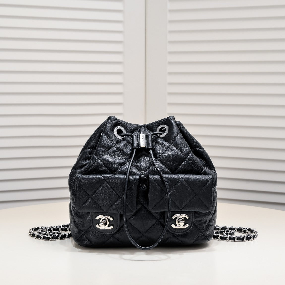 COWHIDE LEATHER BACKPACK 8038 BLACK