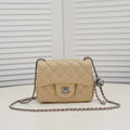 SMALL FLAP BAG 17CM 1786 PALE BROWN SILVER