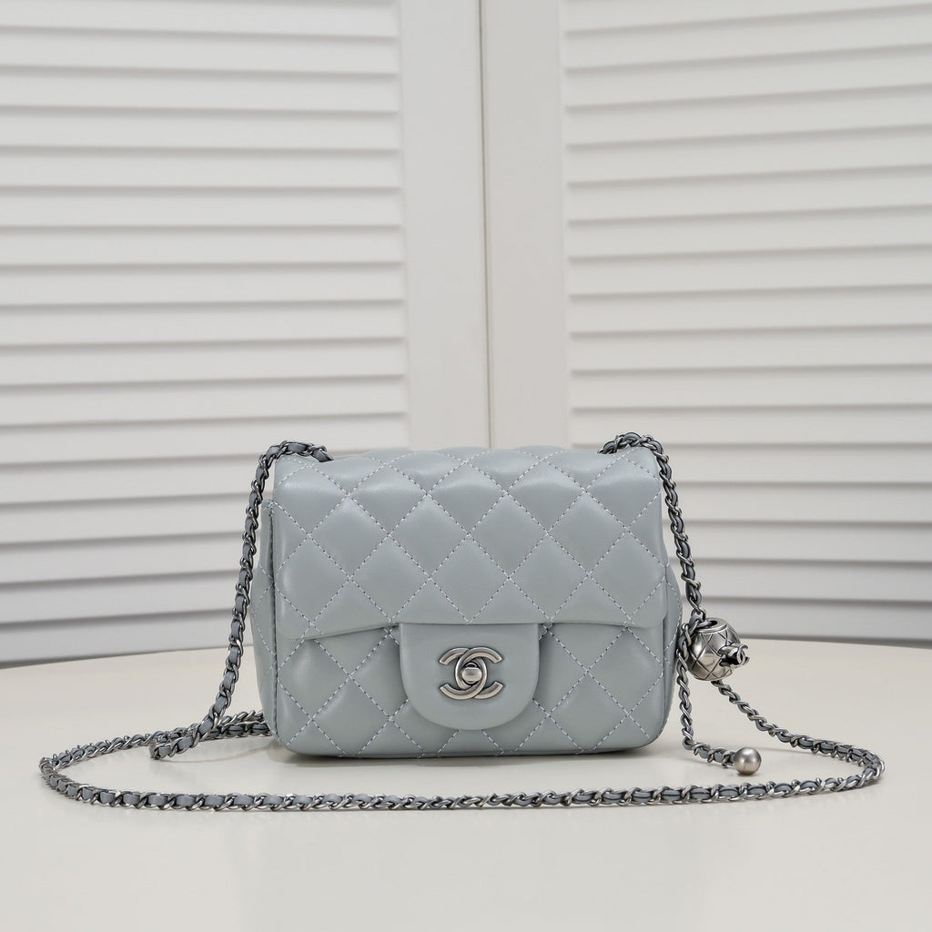 SMALL FLAP BAG 17CM 1786 GREY SILVER