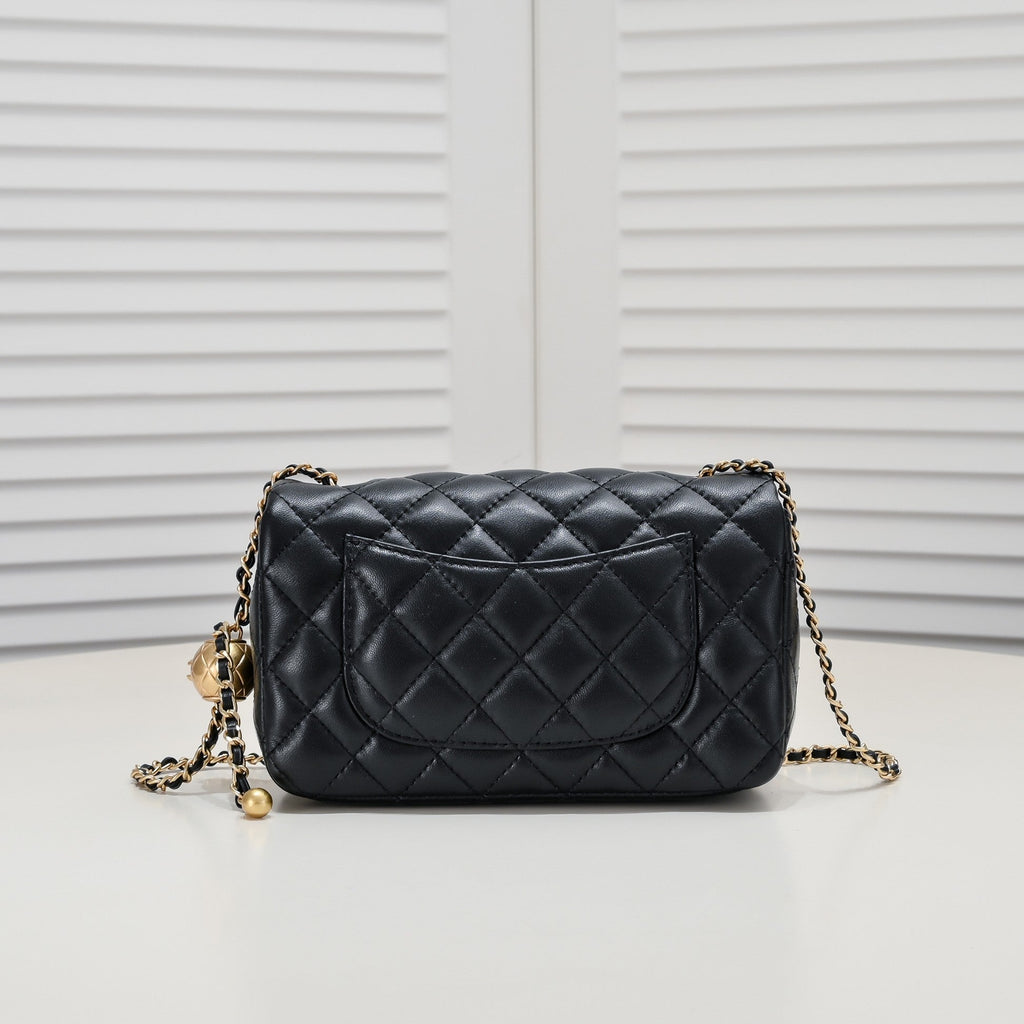 FLAP BAG 20CM 1787 BLACK GOLD