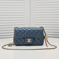 FLAP BAG 20CM 1787 SAPPHIRE BLUE GOLD