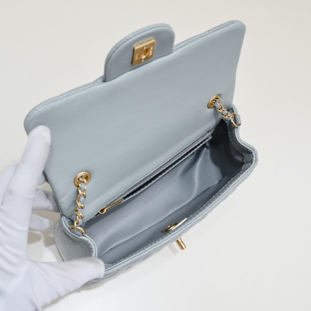 FLAP BAG 20CM 1787 GREY GOLD