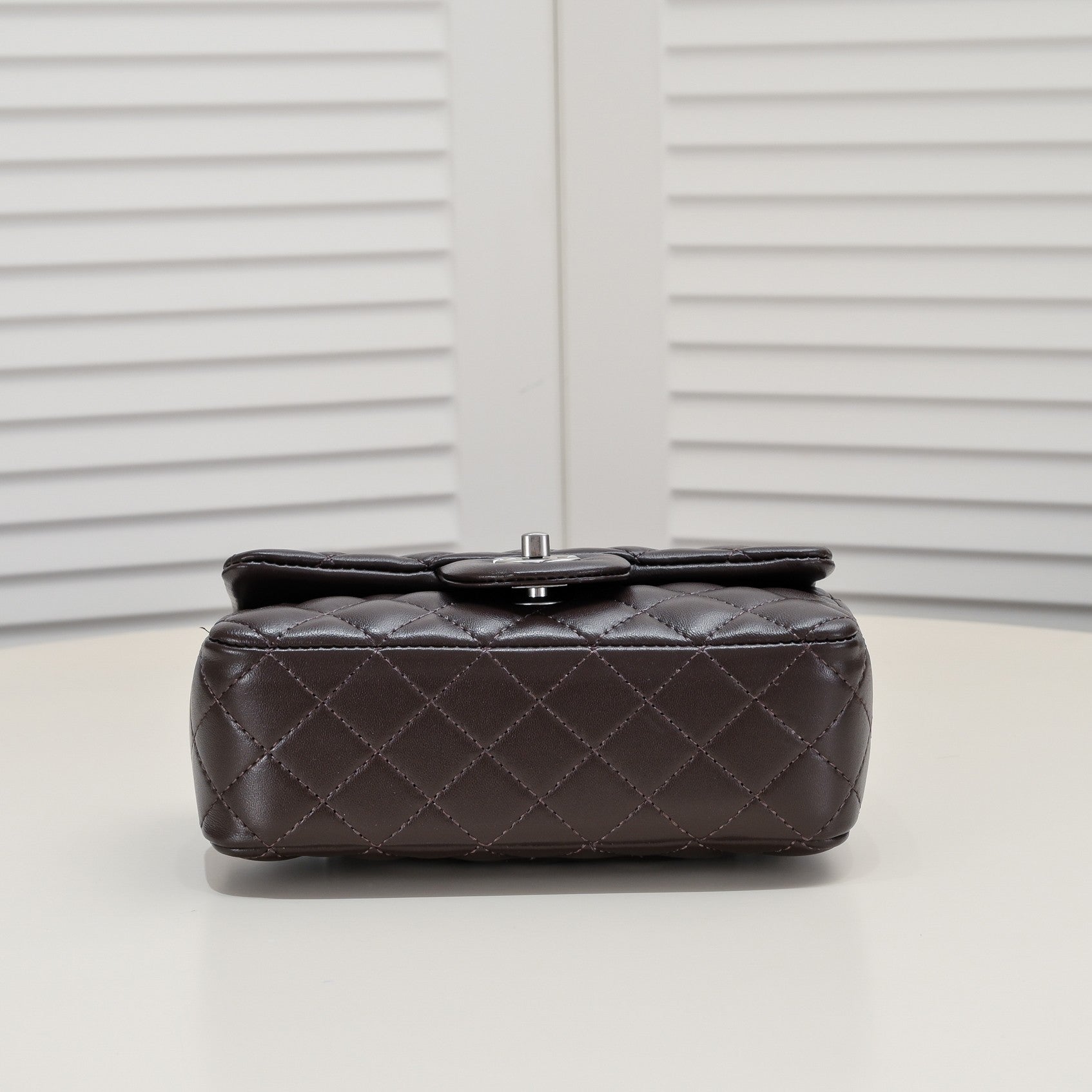 FLAP BAG 20CM 1787 BROWN SILVER