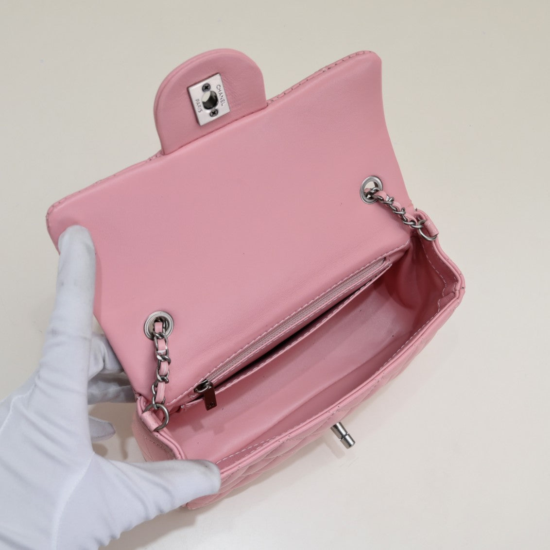 FLAP BAG 20CM 1787 PINK SILVER