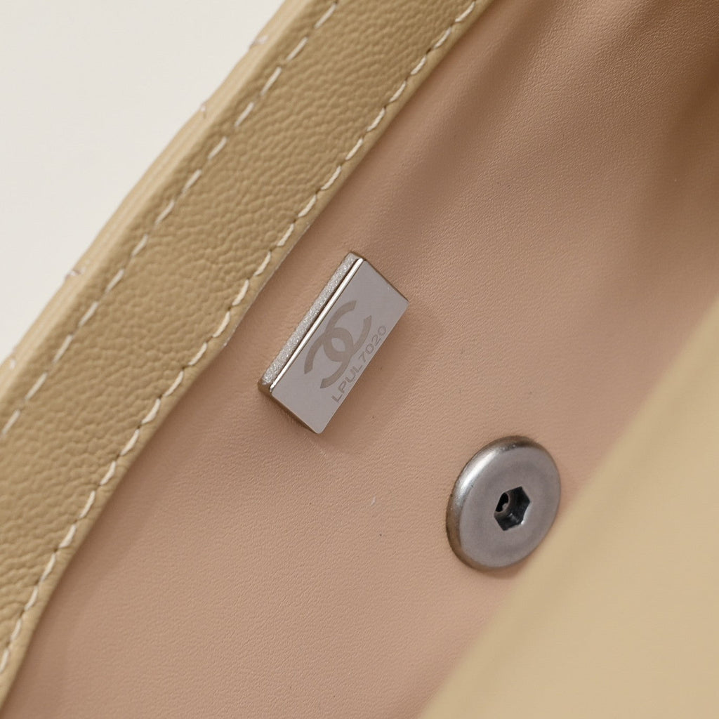 FLAP BAG 20CM 1787 PALE BROWN SILVER