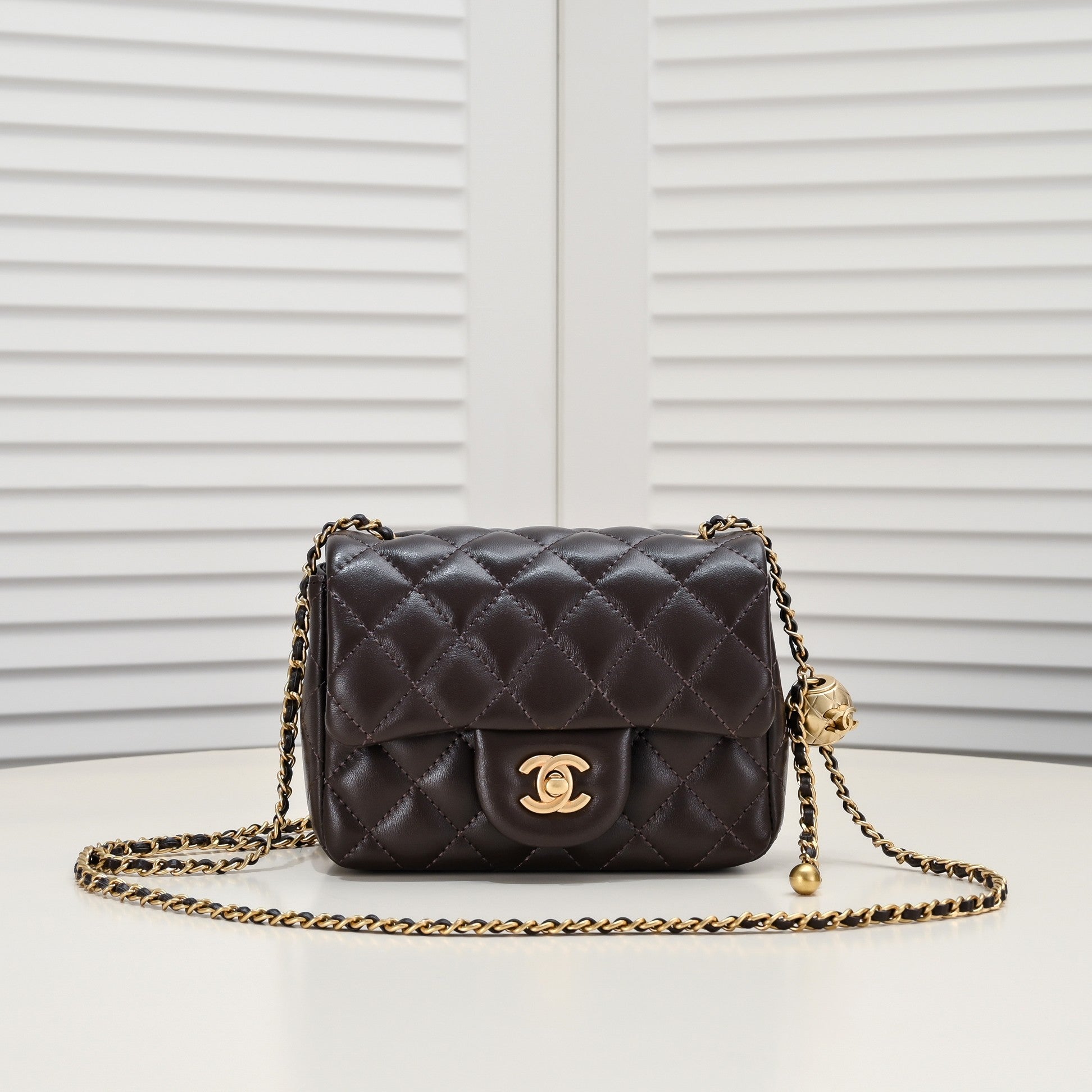 SMALL FLAP BAG 17CM 1786 BROWN GOLD