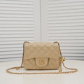 SMALL FLAP BAG 17CM 1786 PALE BROWN GOLD
