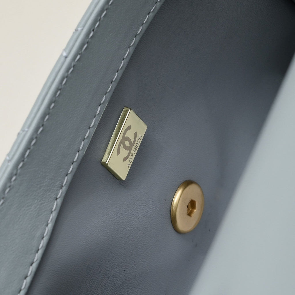 SMALL FLAP BAG 17CM 1786 GREY GOLD