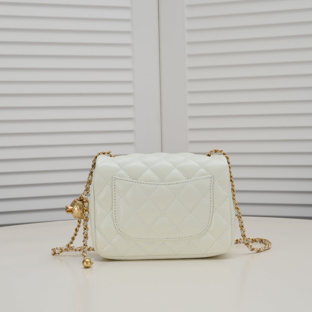 SMALL FLAP BAG 17CM 1786 WHITE GOLD