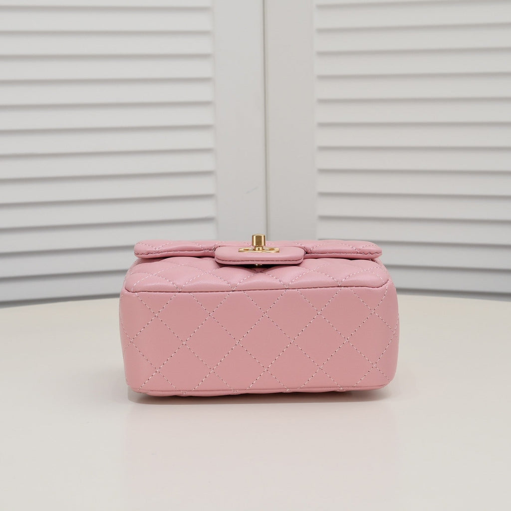 SMALL FLAP BAG 17CM 1786 PINK GOLD