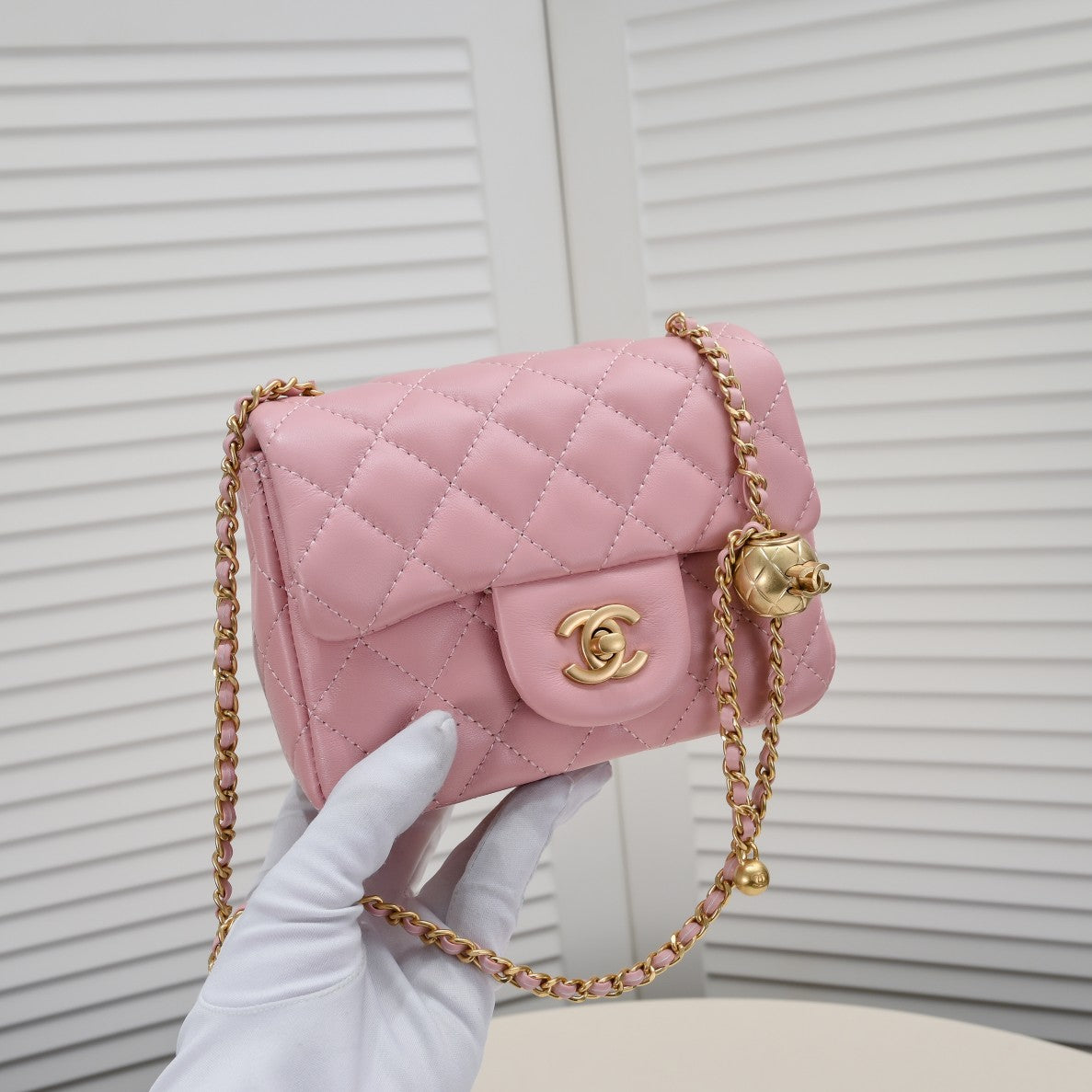 SMALL FLAP BAG 17CM 1786 PINK GOLD