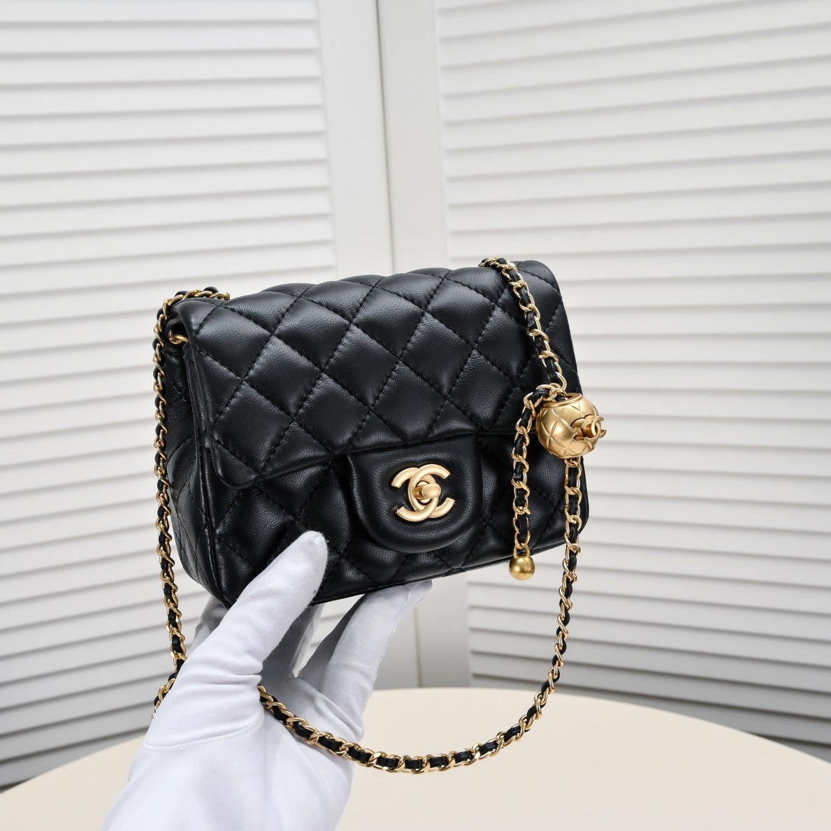 SMALL FLAP BAG 17CM 1786 BLACK GOLD