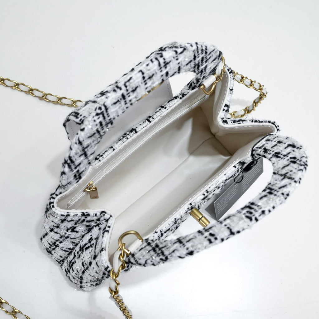 TWEED FABRIC 19CM 6170 WHITE
