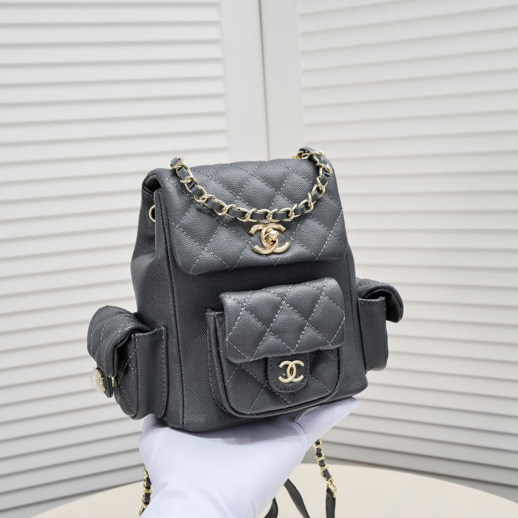 DOUBLE-SHOULDER MINI BACKPACK 9111 GREY